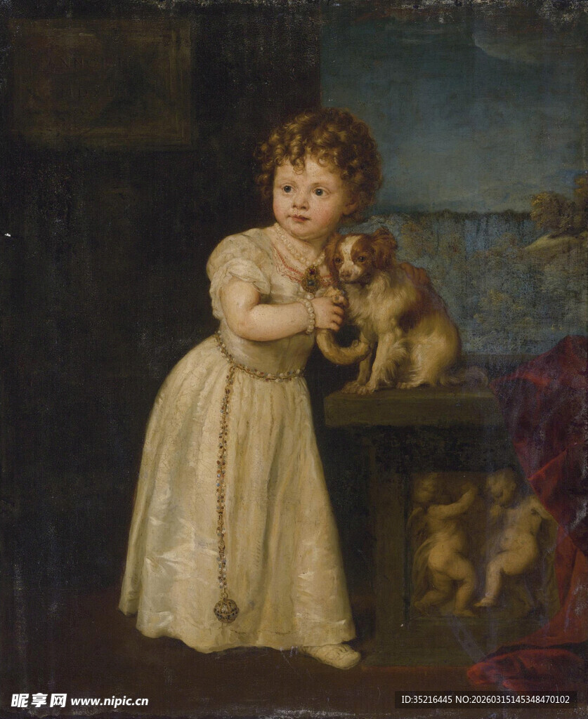 小女孩与小狗的温馨场景