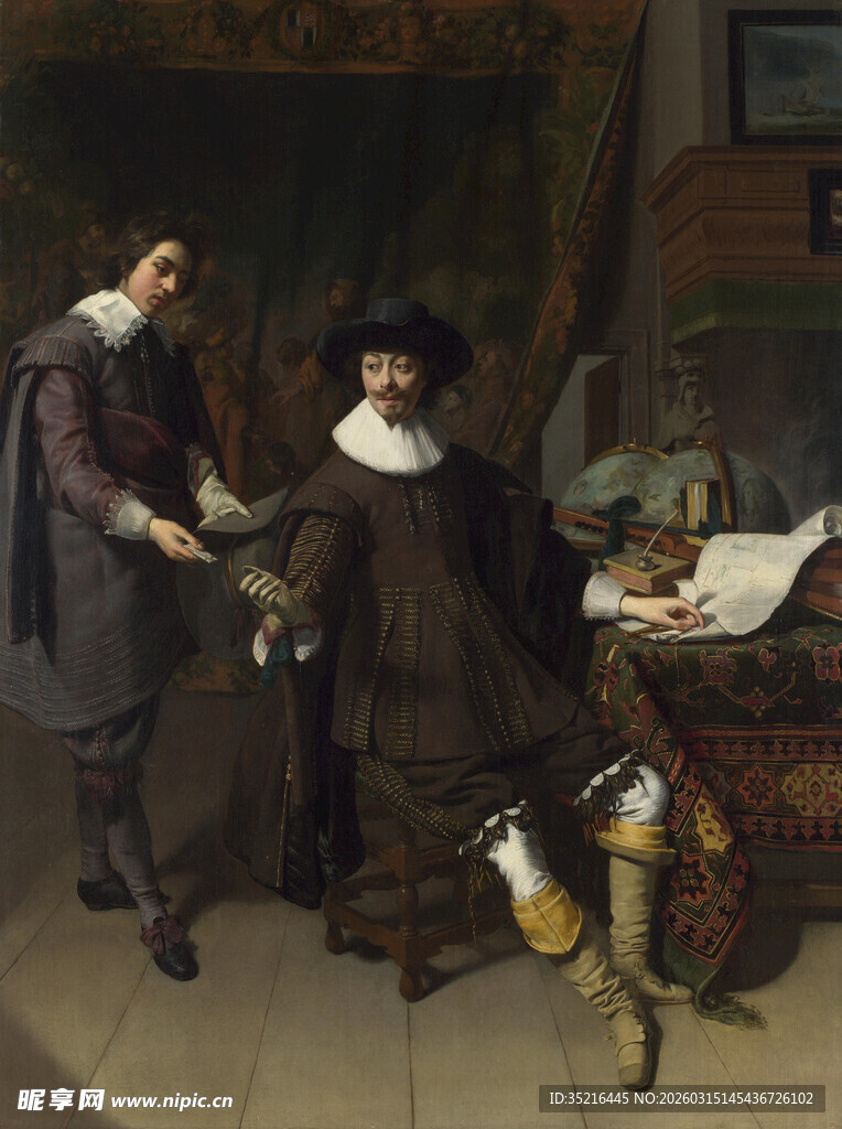 古典室内人物互动场景