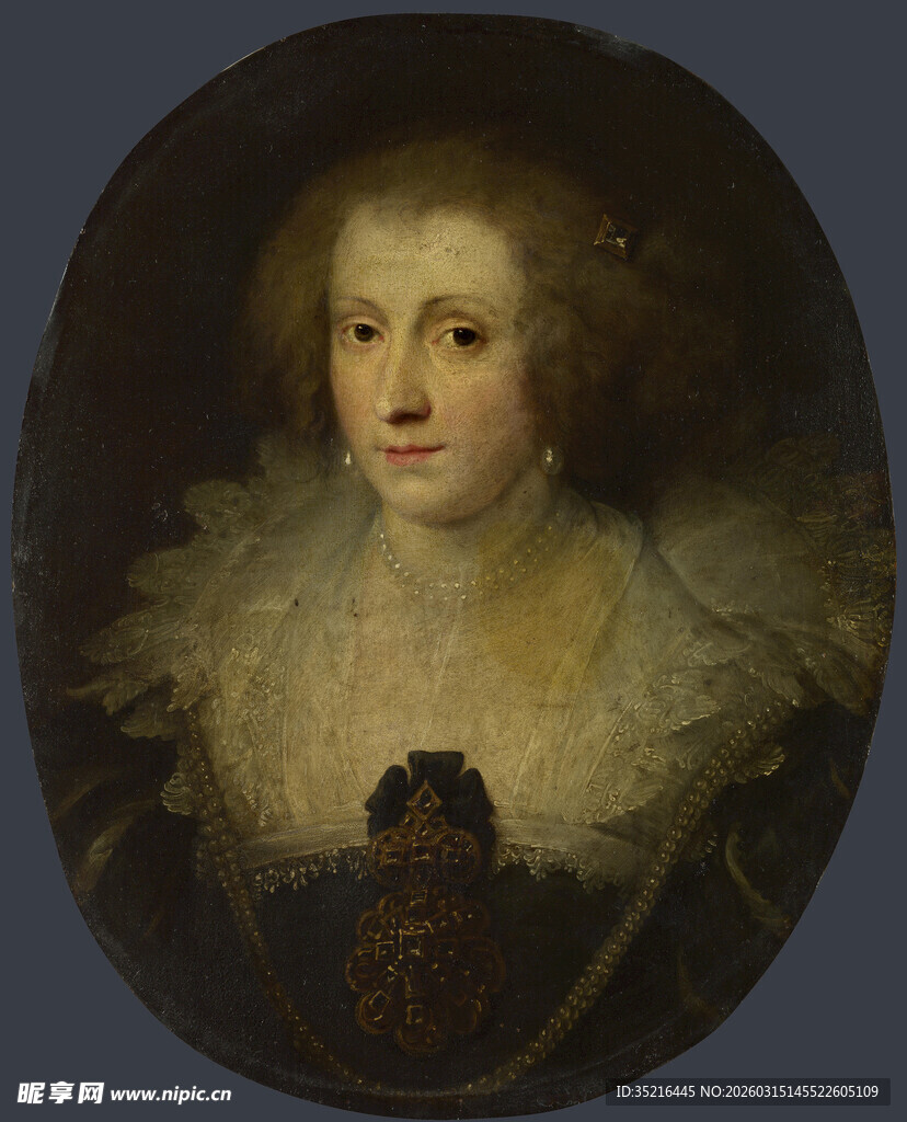 古典女士肖像油画