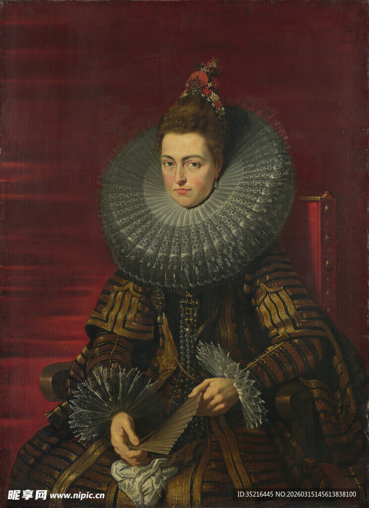 古典服饰女士肖像画