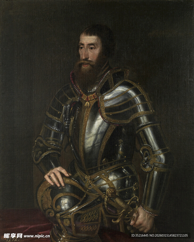 身着盔甲的中世纪男子