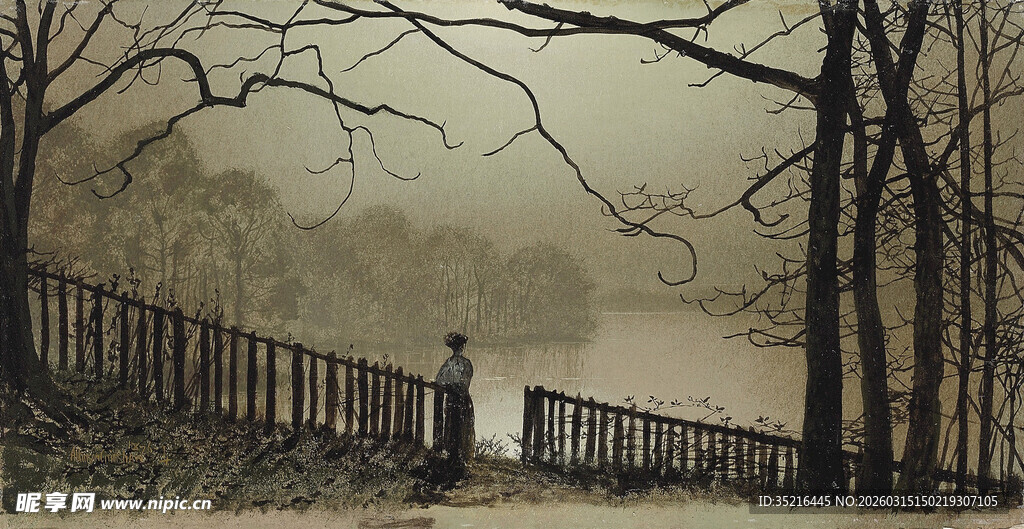 阴森墓地中的孤寂景象