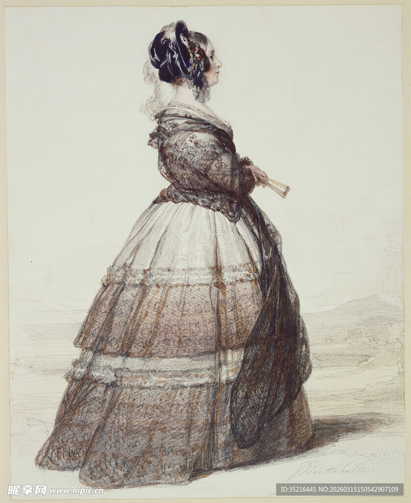 复古华丽女士长裙画像