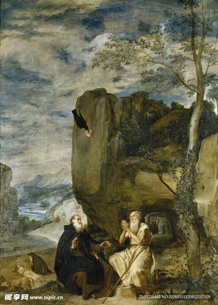 古典油画中人物场景