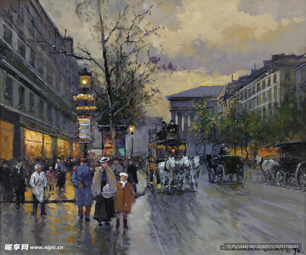 城市街头的浪漫漫步场景