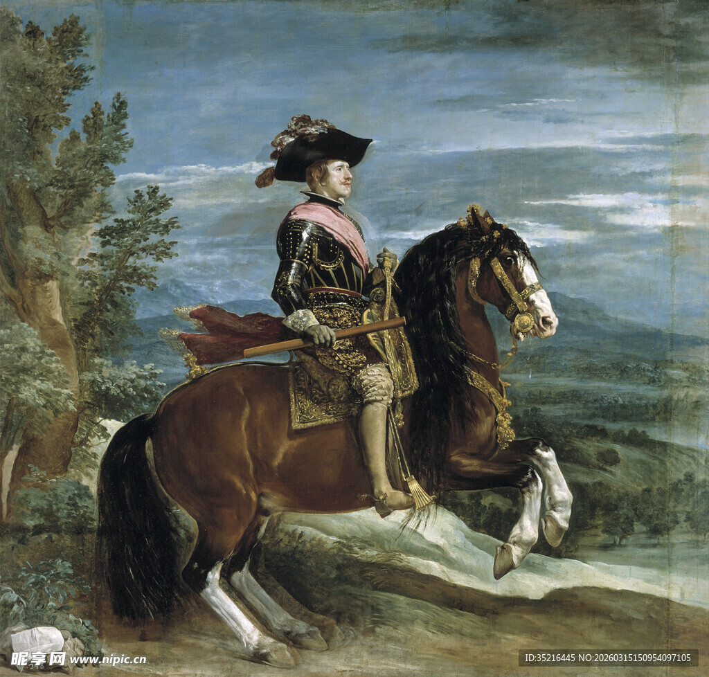 骑马的贵族男子肖像