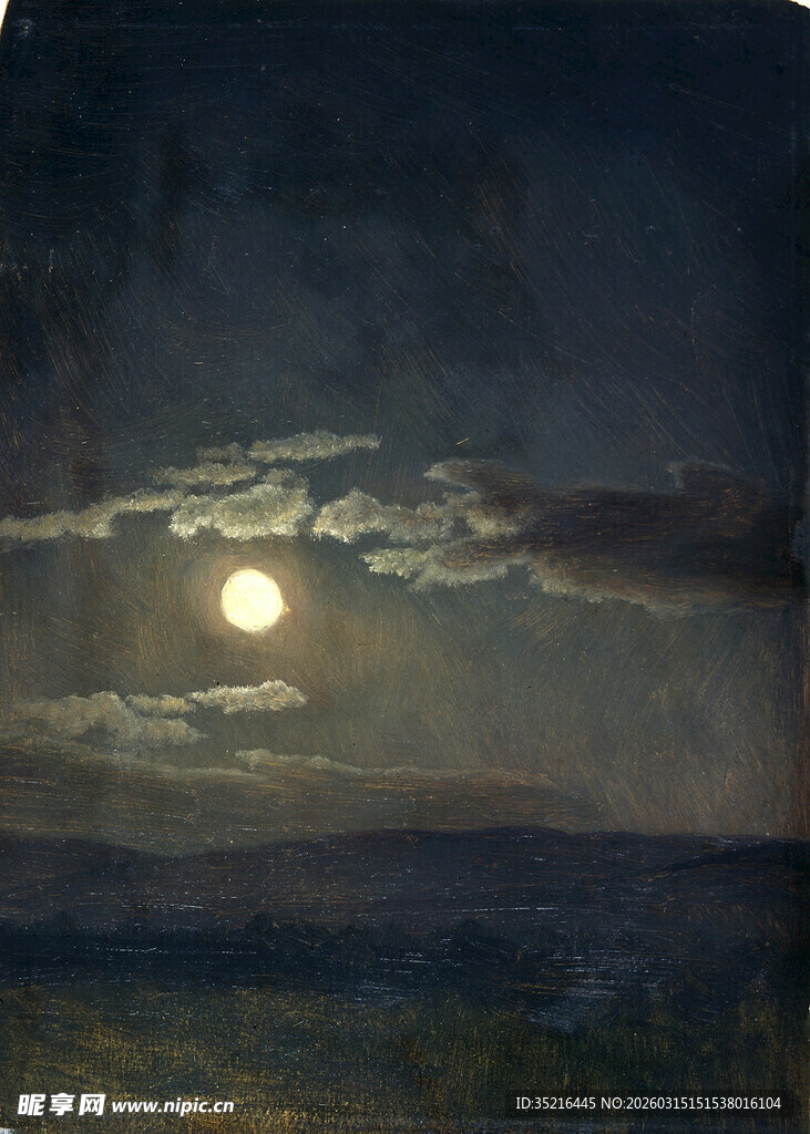 月夜下的静谧原野