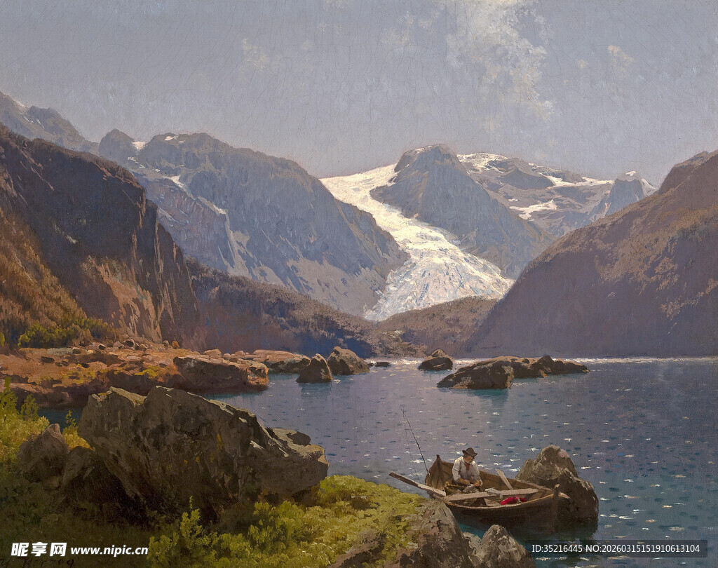 壮丽高山湖泊自然美景