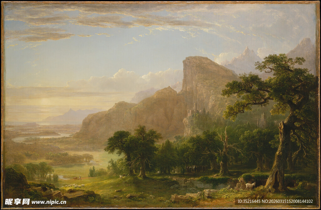 田园山水风景油画