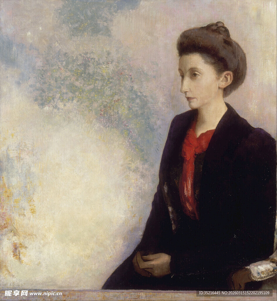 复古装扮的优雅女士肖像