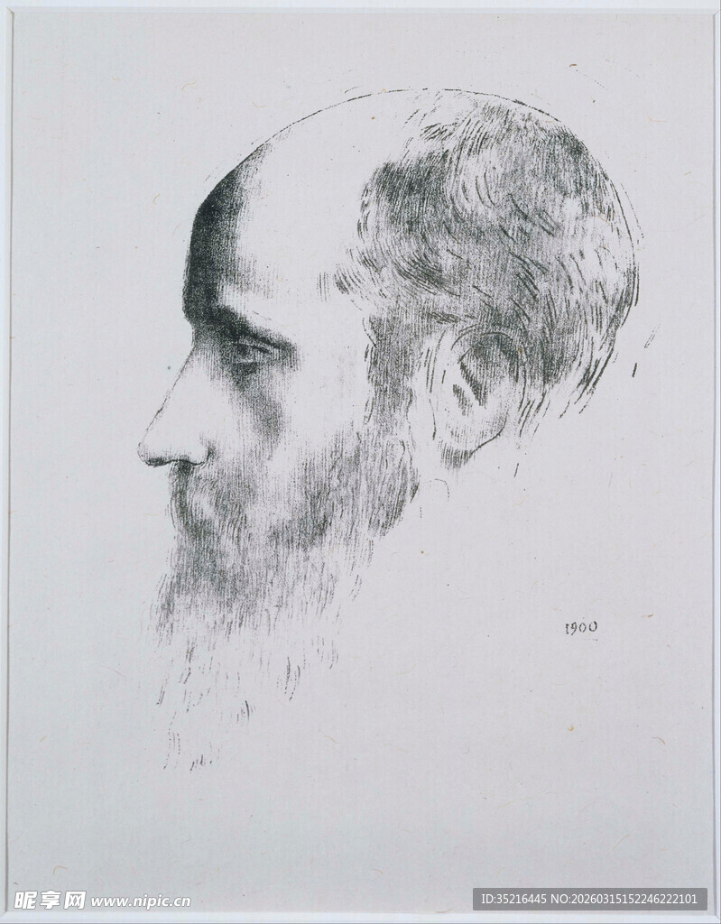 男子侧面素描头像