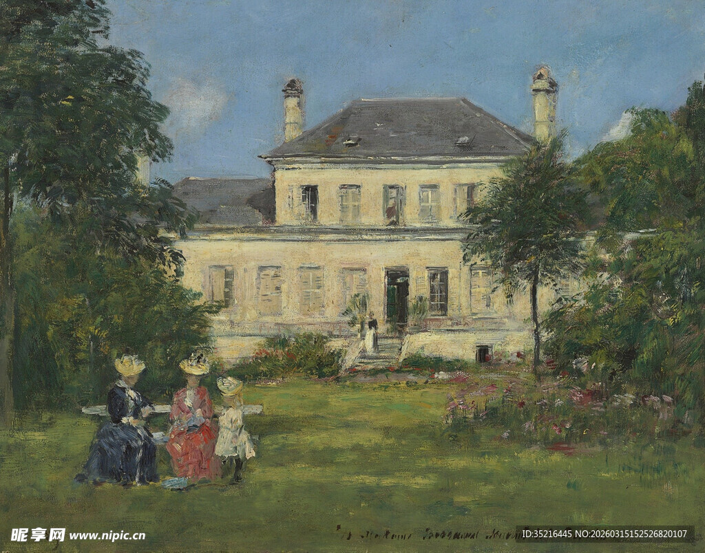 古典庄园前的悠闲时光