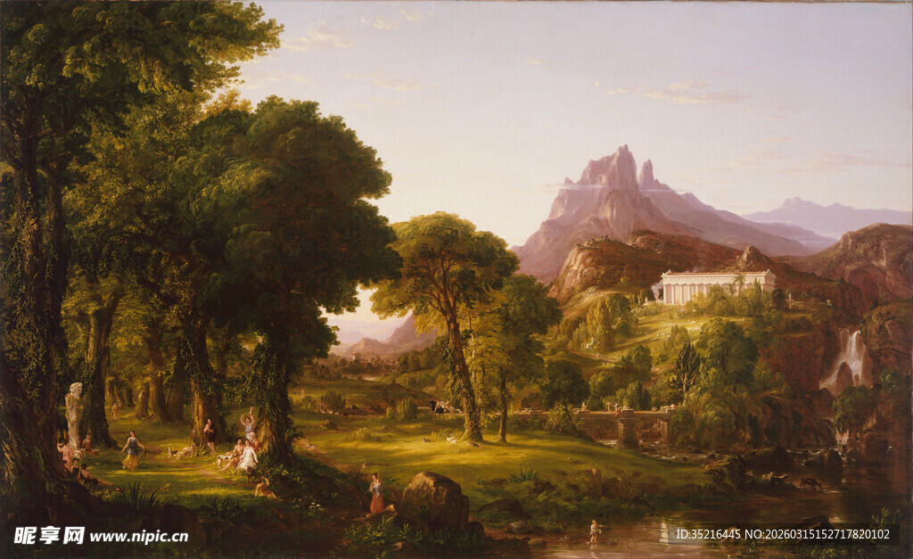 田园风光油画中的静谧景致