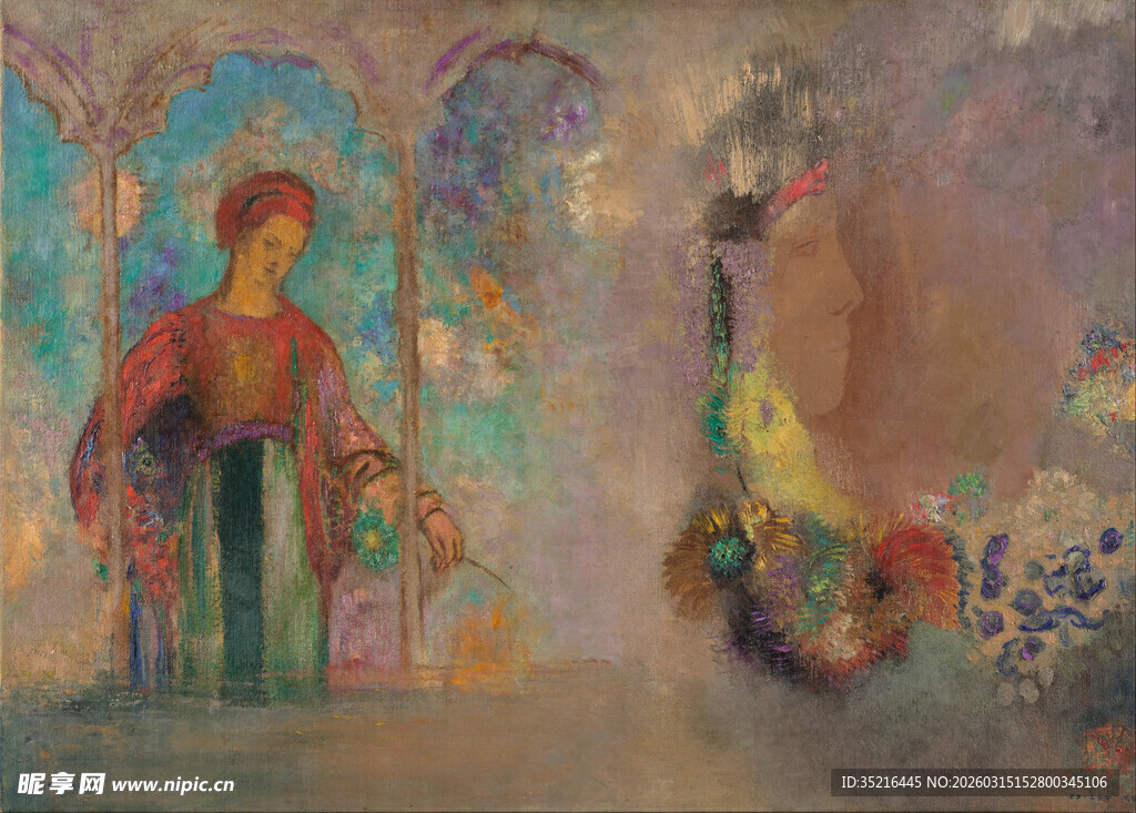 梦幻宫廷场景人物插画