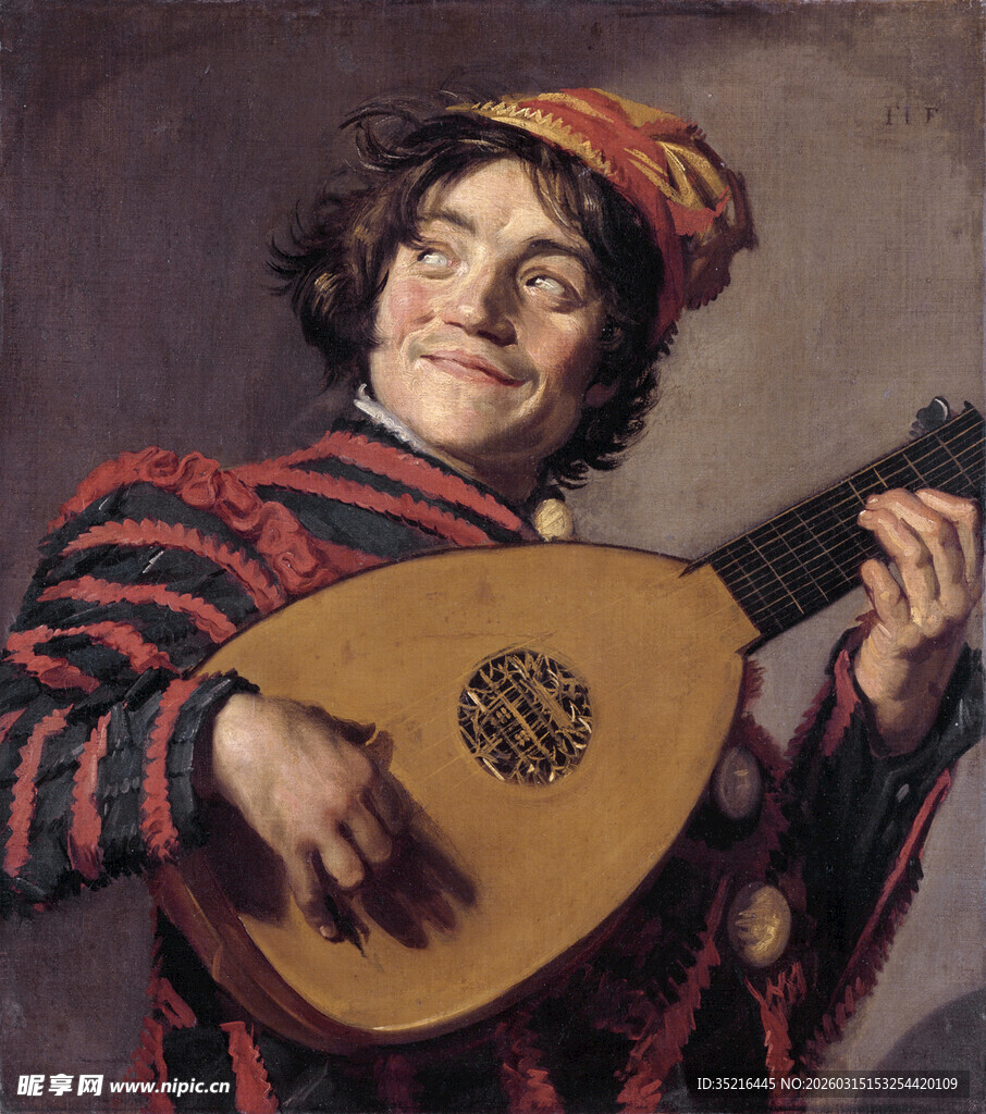 弹奏乐器的欢乐男子