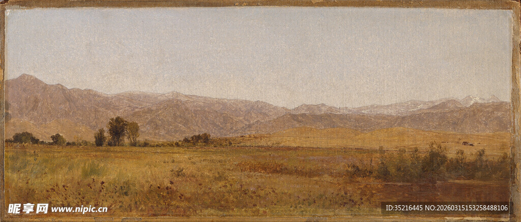 广袤田野风景油画