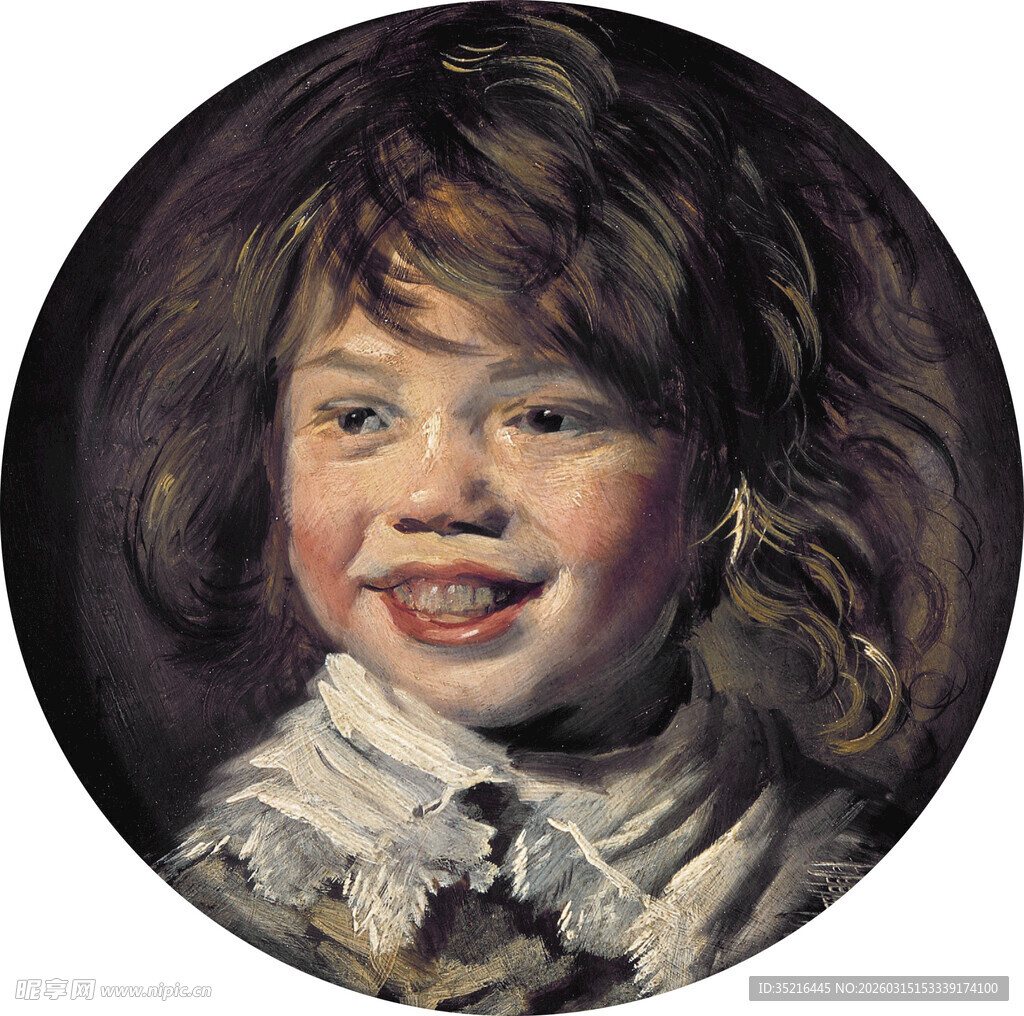 卷发孩童肖像画