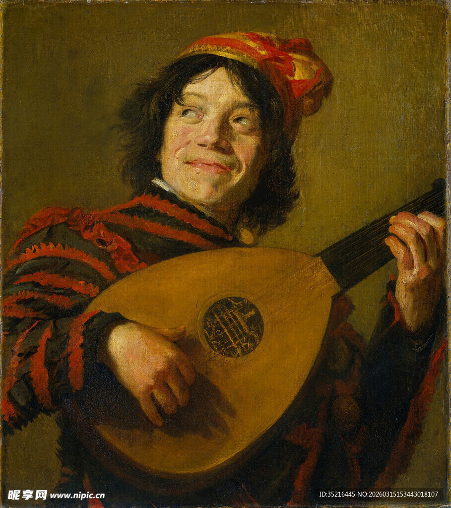 弹奏鲁特琴的小丑