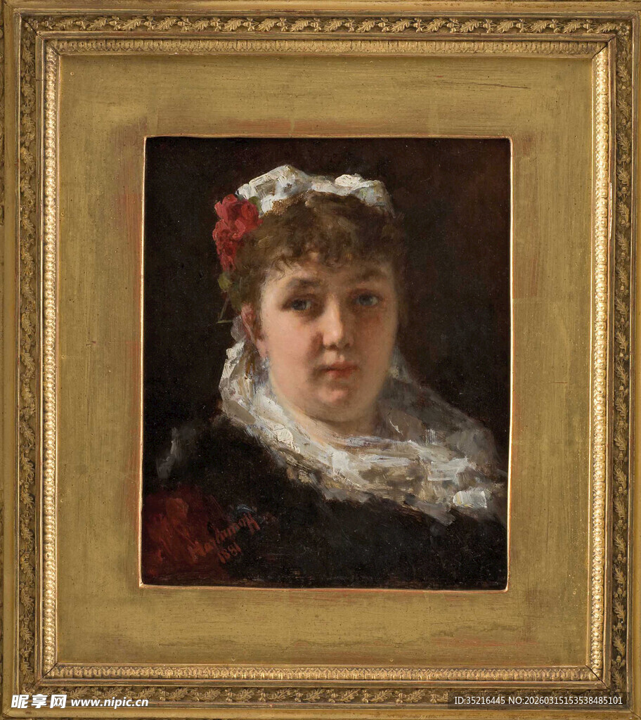 古典女子肖像油画