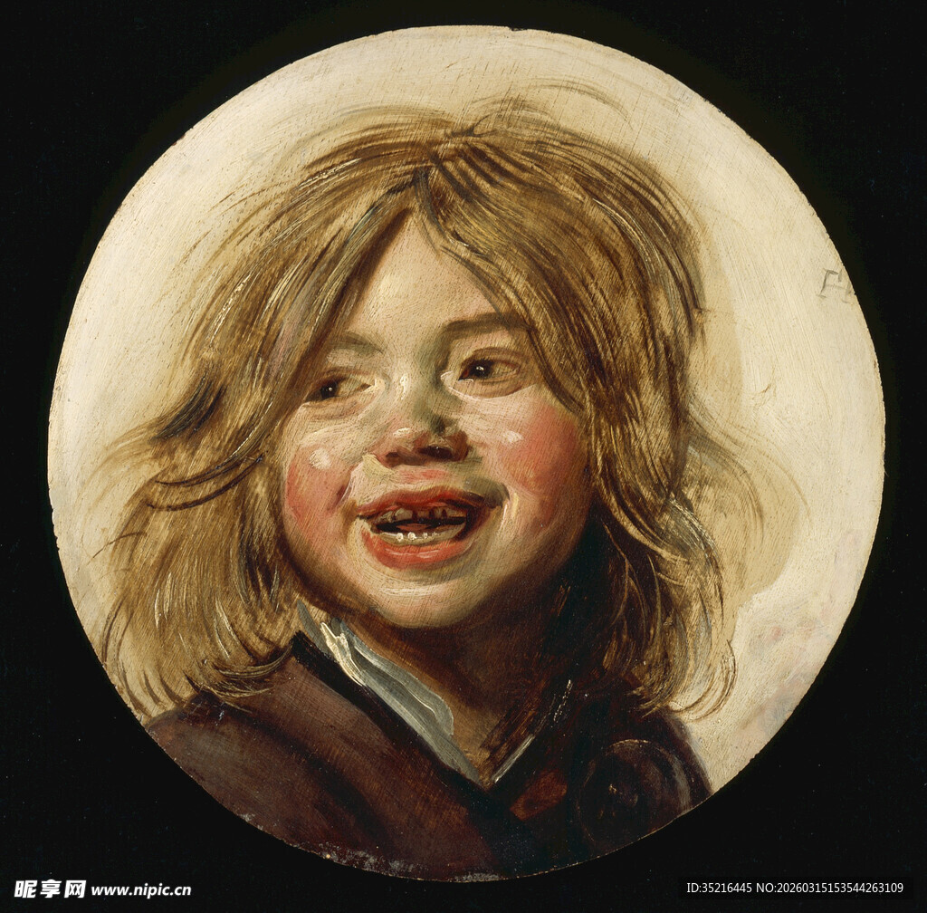 卷发孩童肖像画