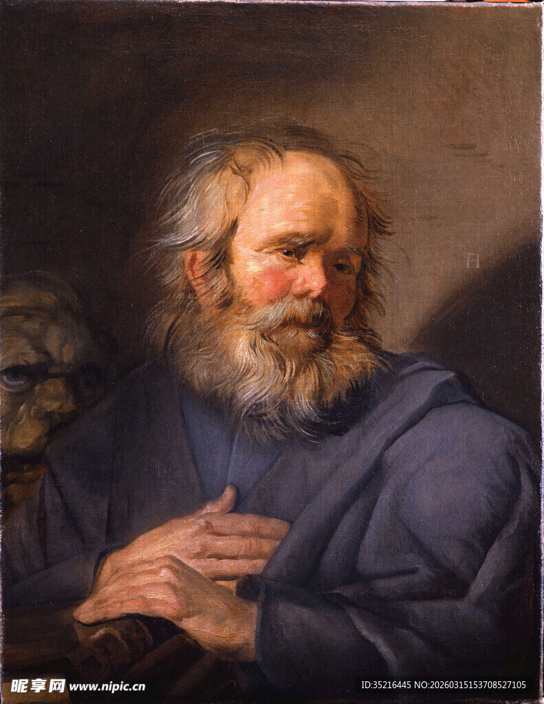 老者肖像油画