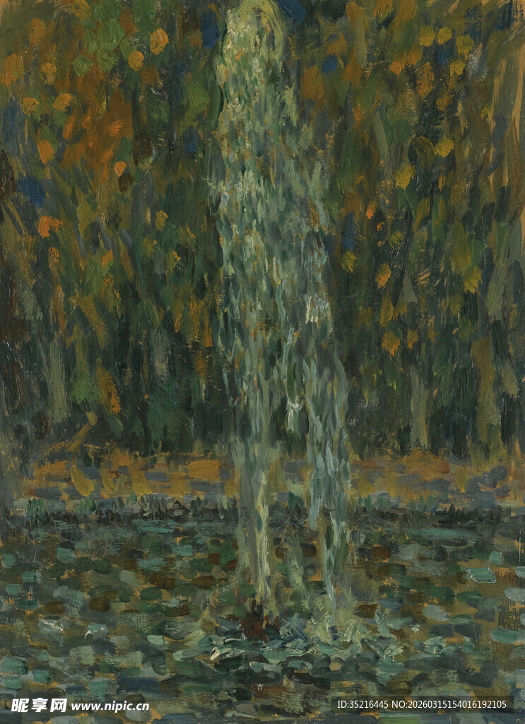 抽象风格的森林树木画作