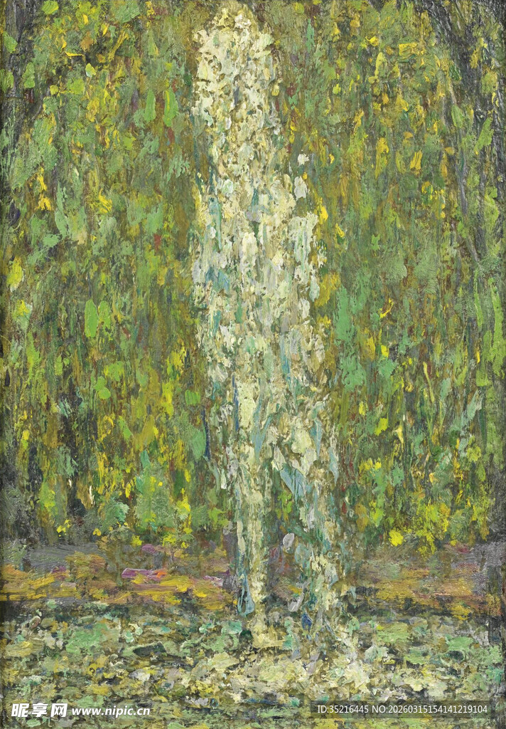 林间喷泉景观图