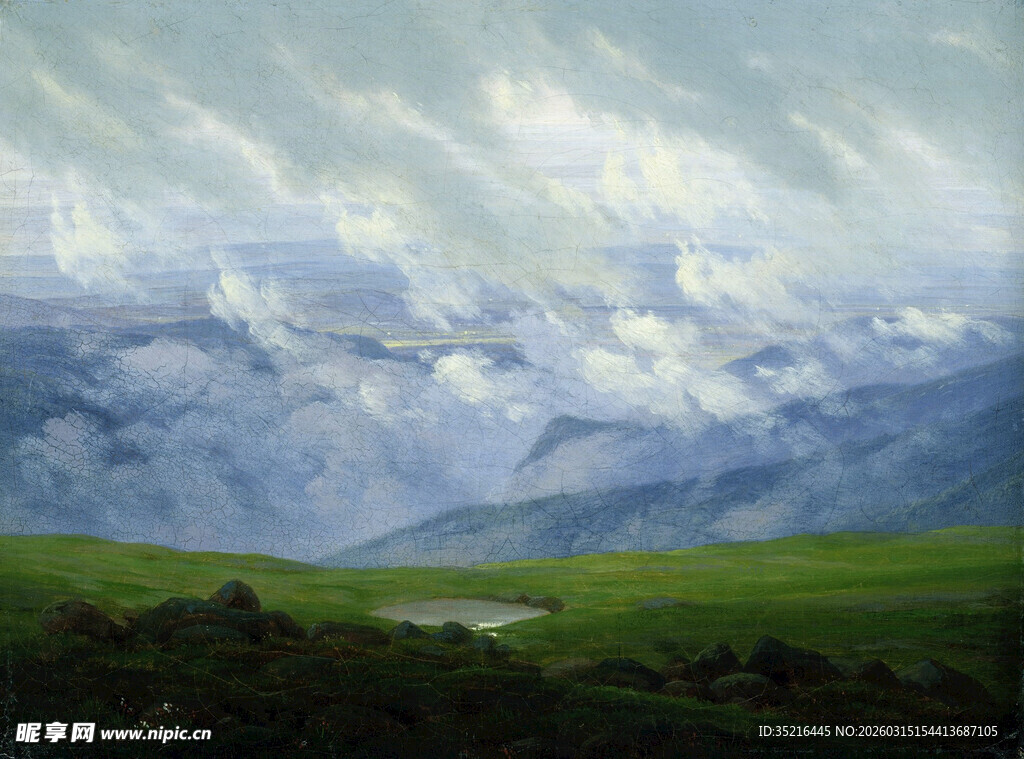 草原远望雪山壮丽景致