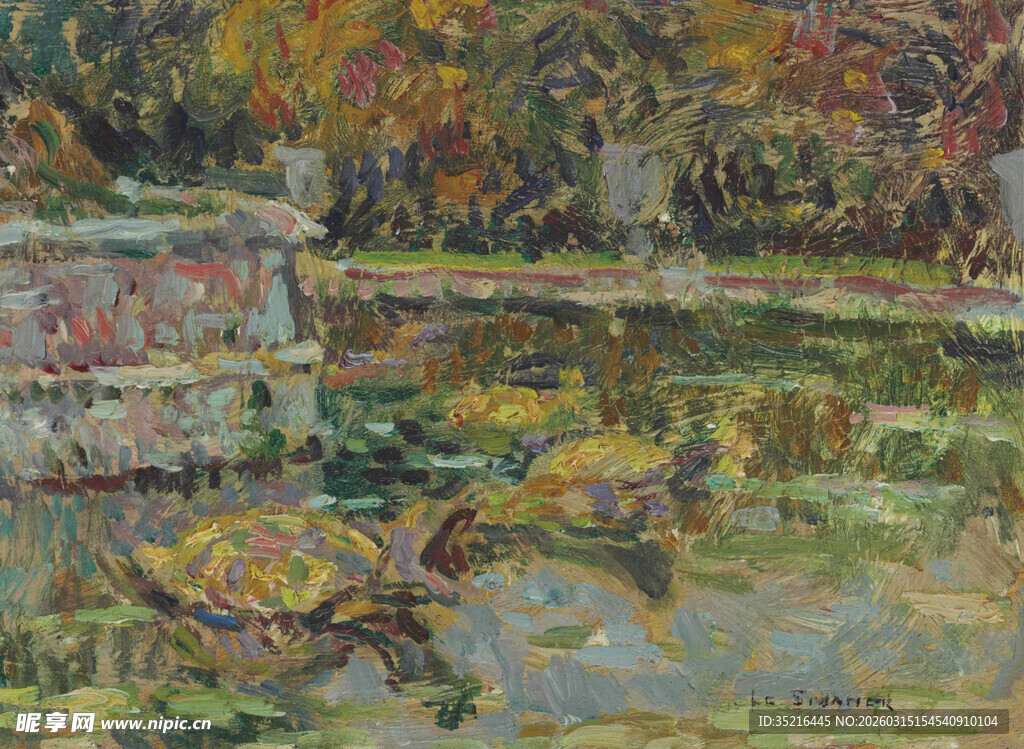 池塘边的多彩景致