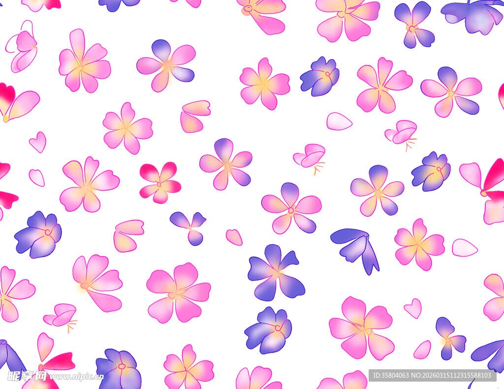 缤纷花朵图案背景
