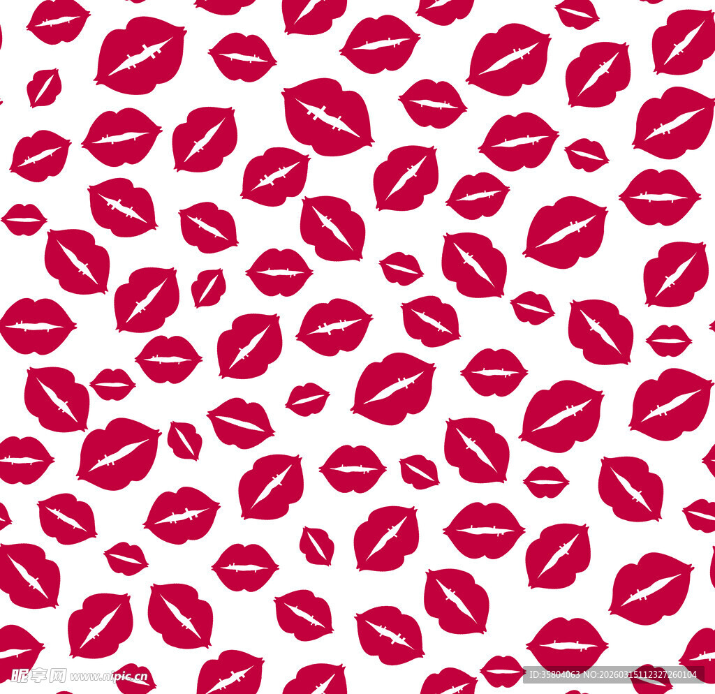 红唇印花图案