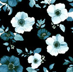 蓝白花卉无缝图案背景