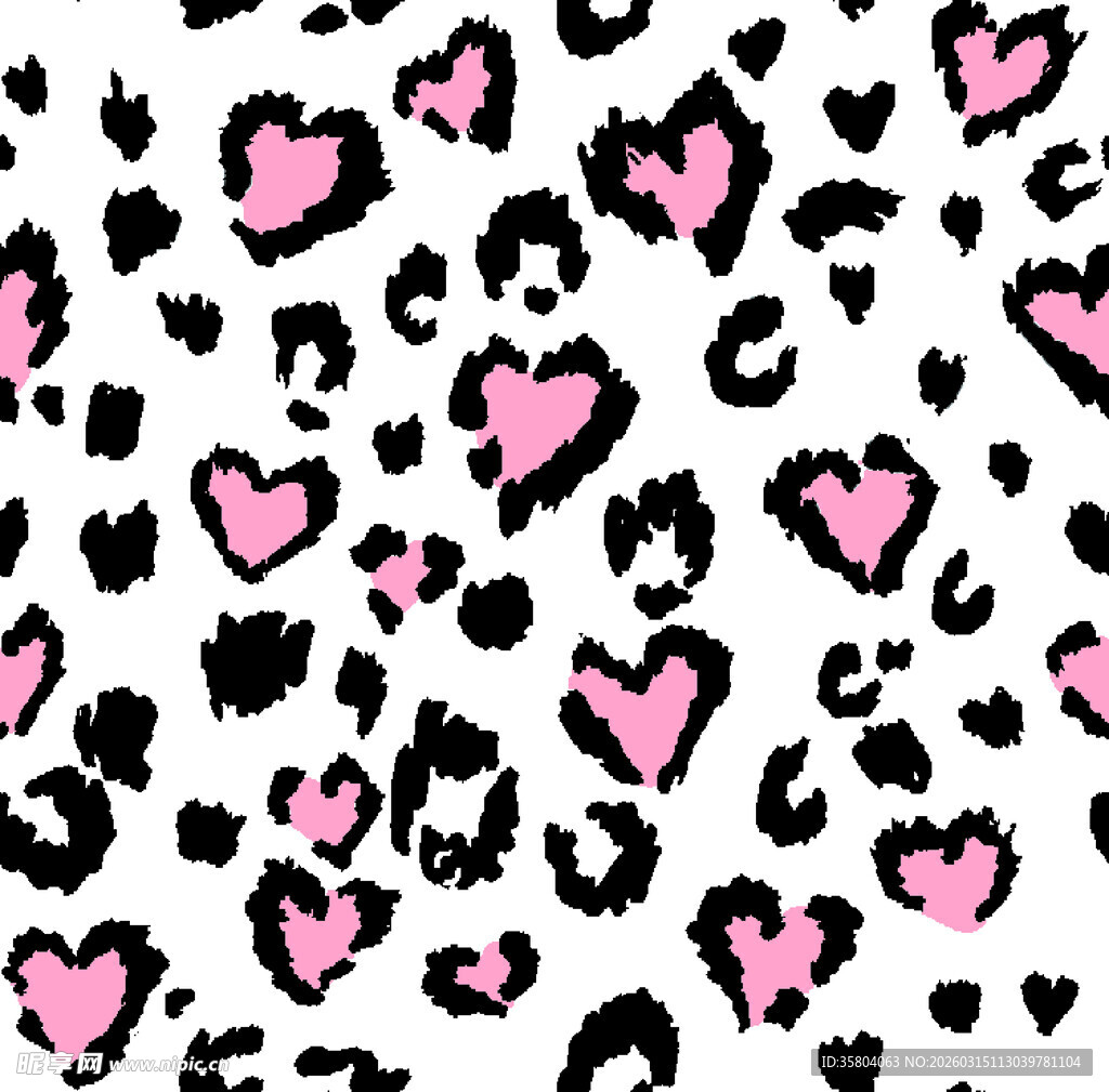 豹纹爱心图案背景纹理