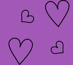 紫色背景上的手绘爱心图案