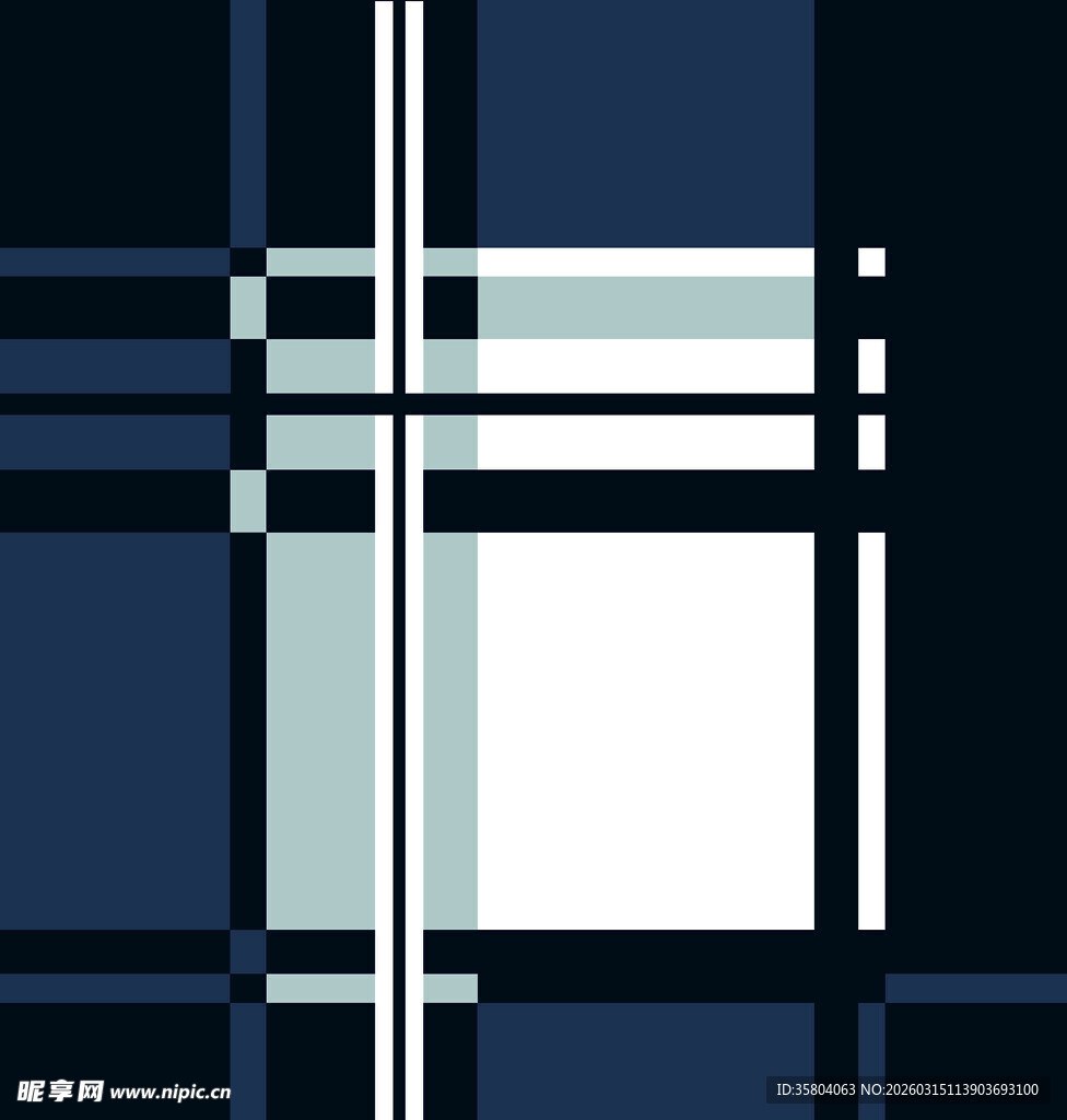 蓝白黑几何格子图案