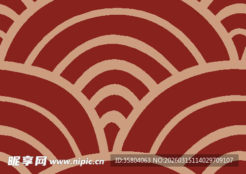 中式波浪纹几何图案背景