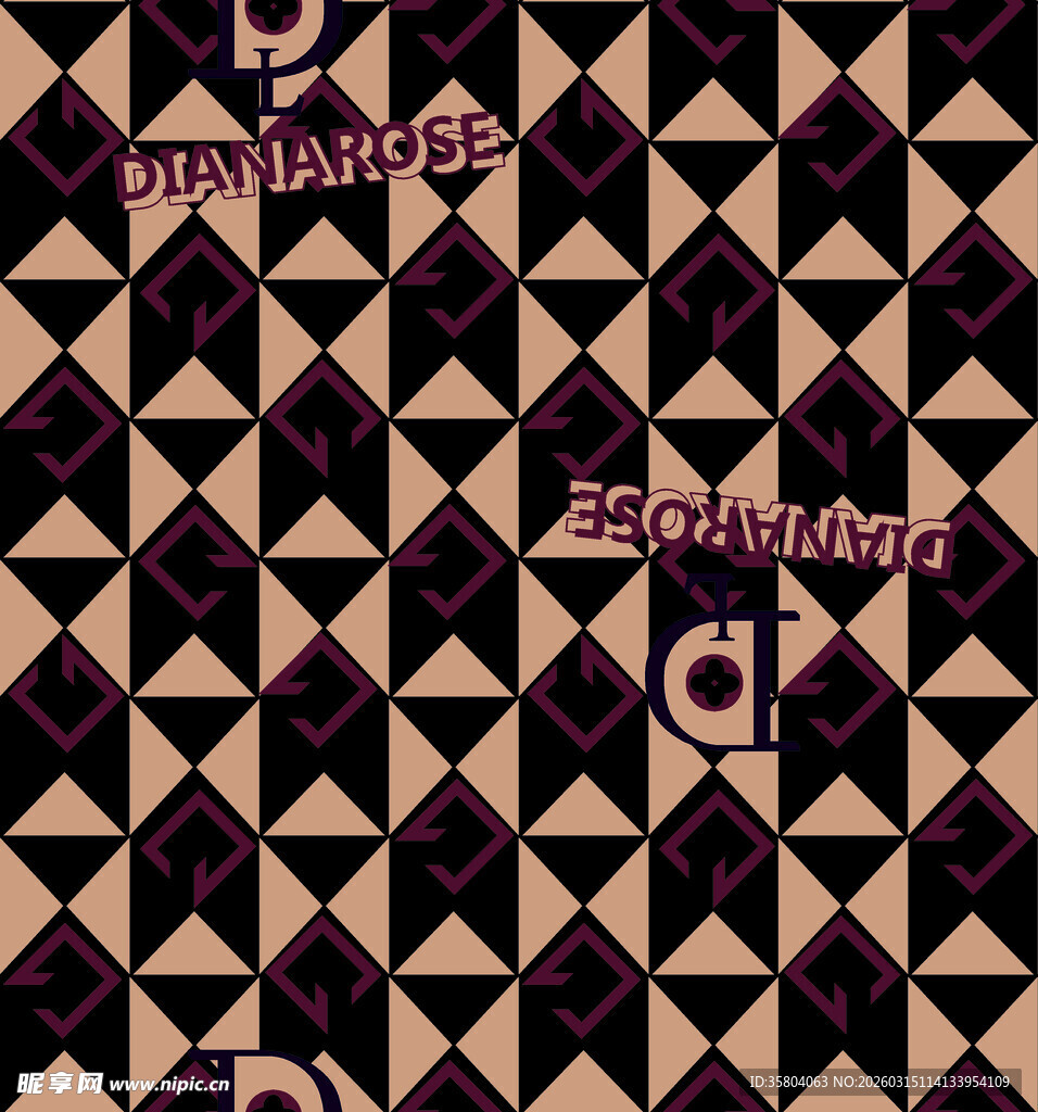 几何图案字母装饰背景图