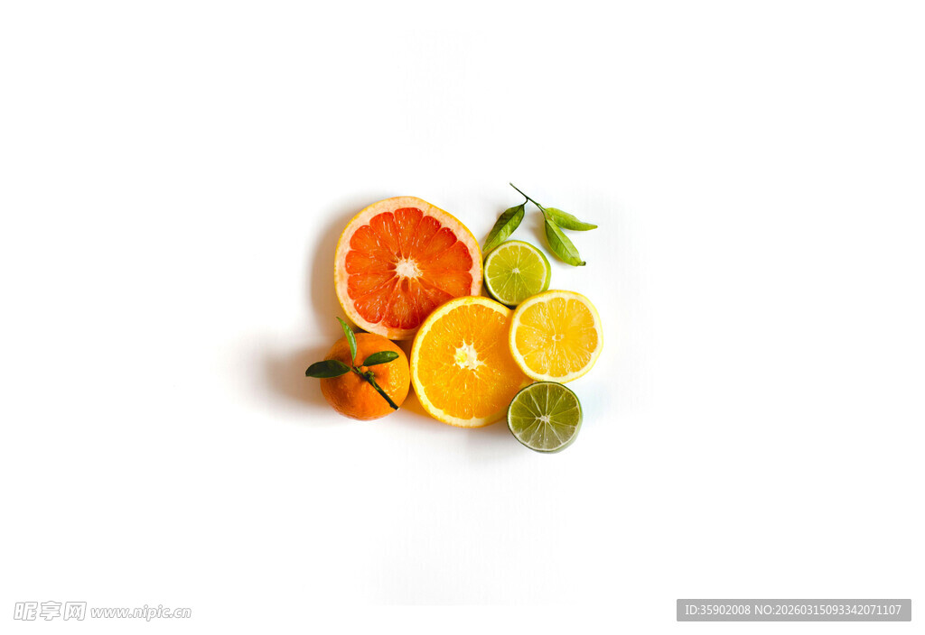 多彩柑橘类水果组合