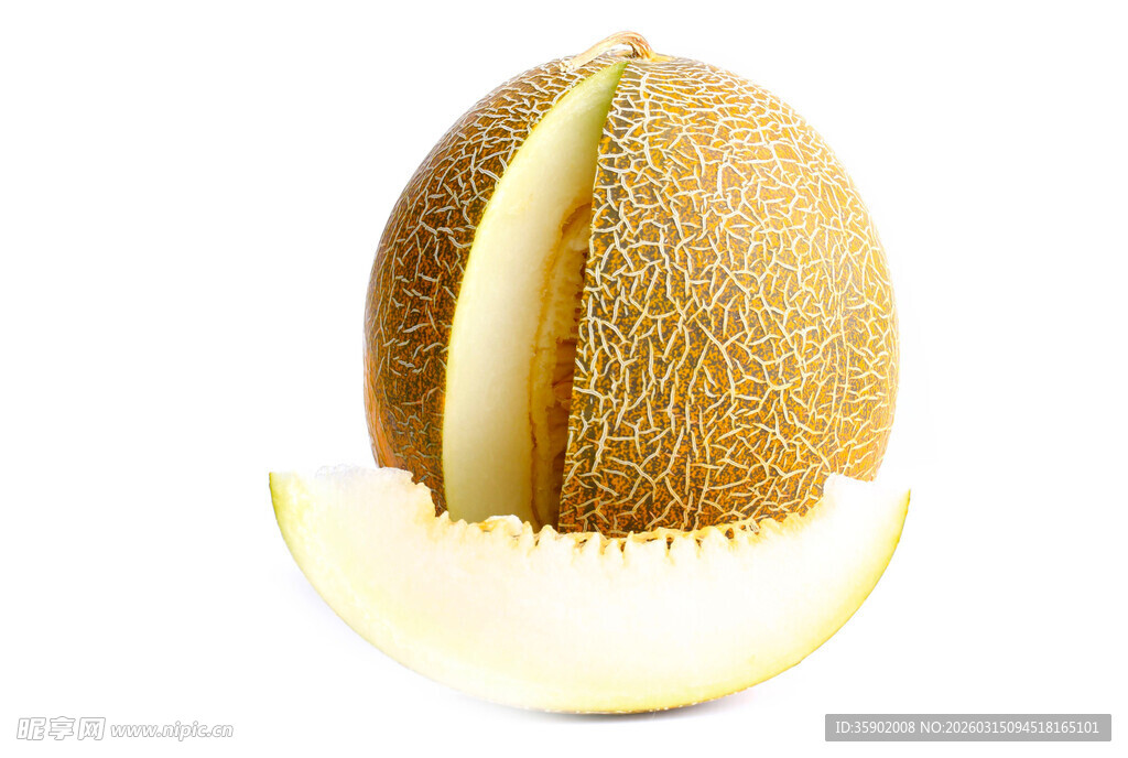 切开的美味哈蜜瓜