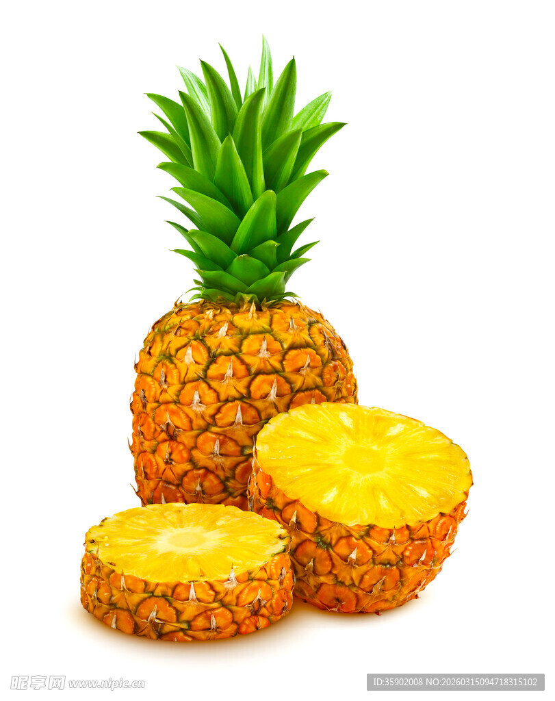 新鲜菠萝切块展示