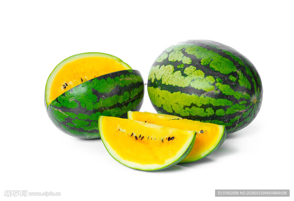 黄瓤西瓜切片展示