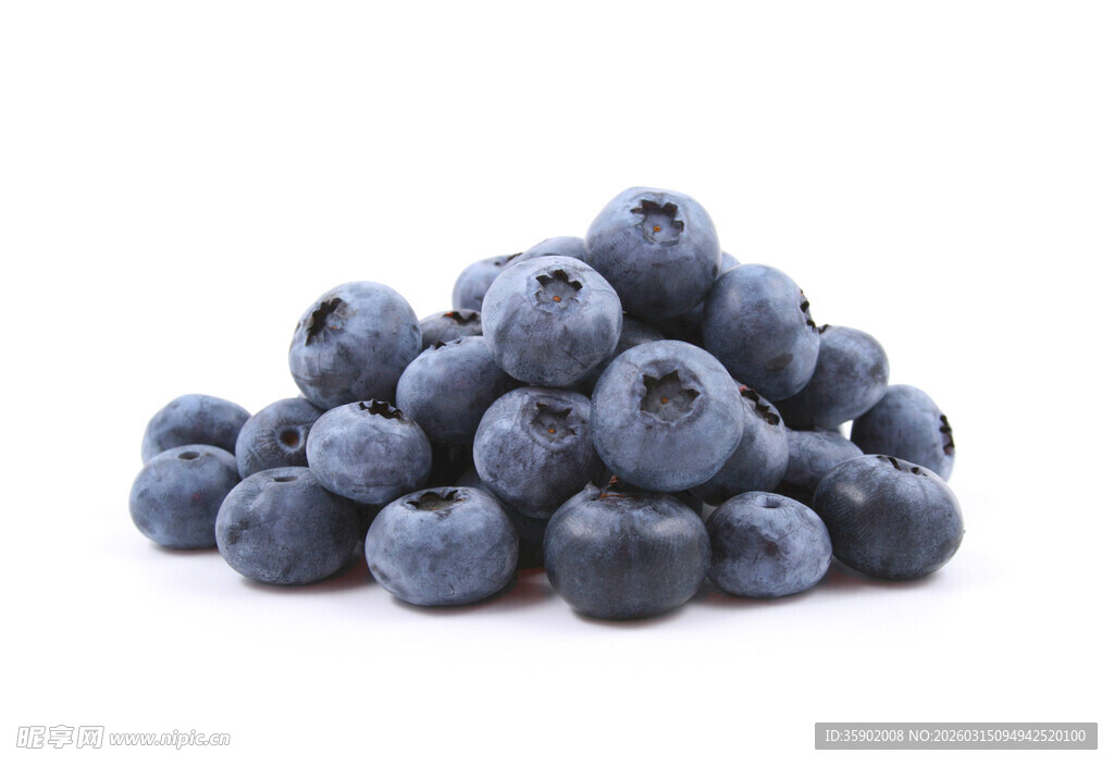 新鲜蓝莓堆叠