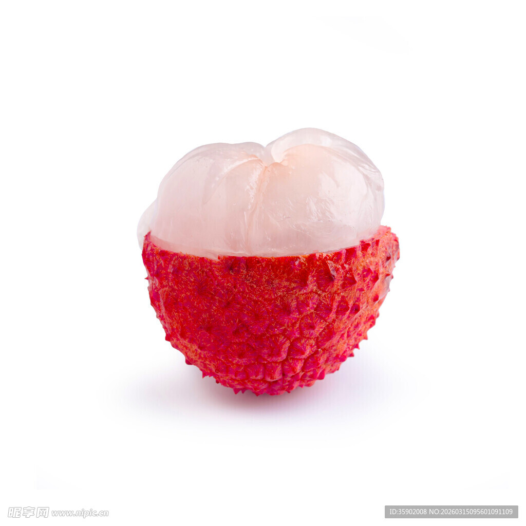 剥开的新鲜荔枝