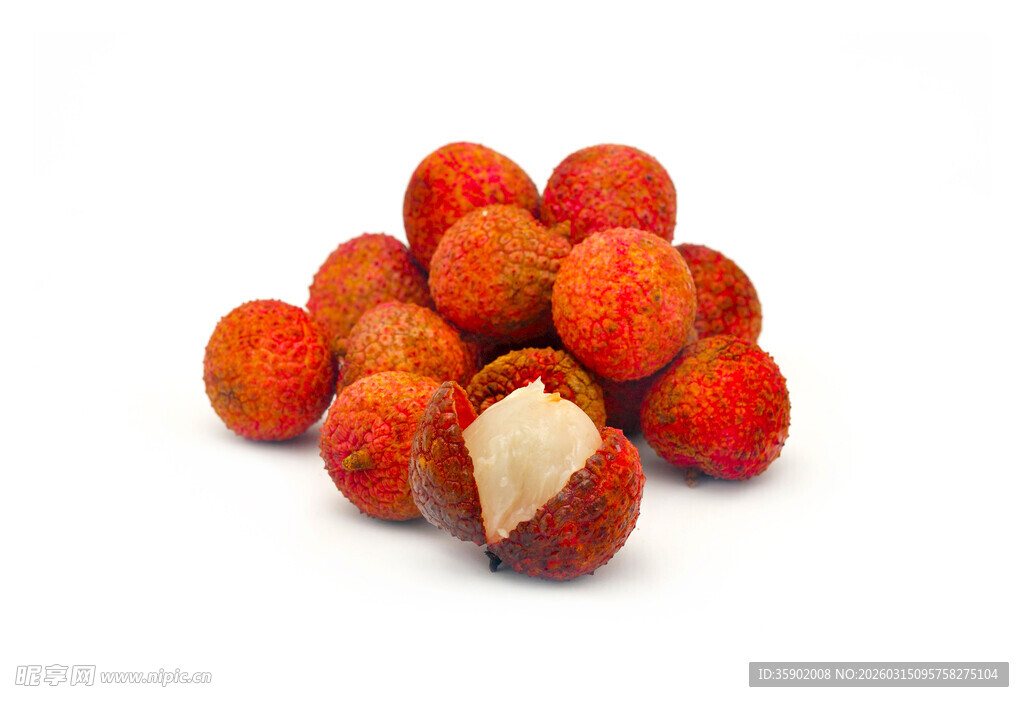 新鲜荔枝堆叠展示