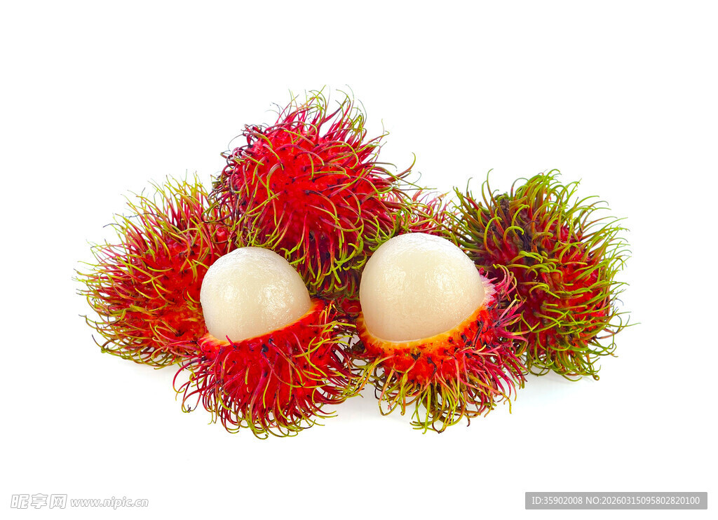 红毛丹特写果肉鲜嫩诱人