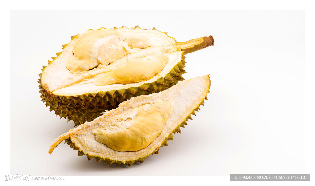 切开的美味榴莲果肉