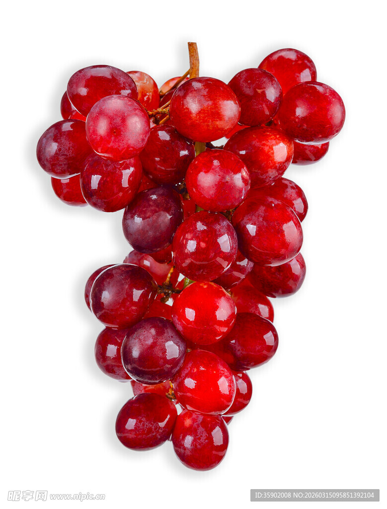 一串鲜红饱满的葡萄