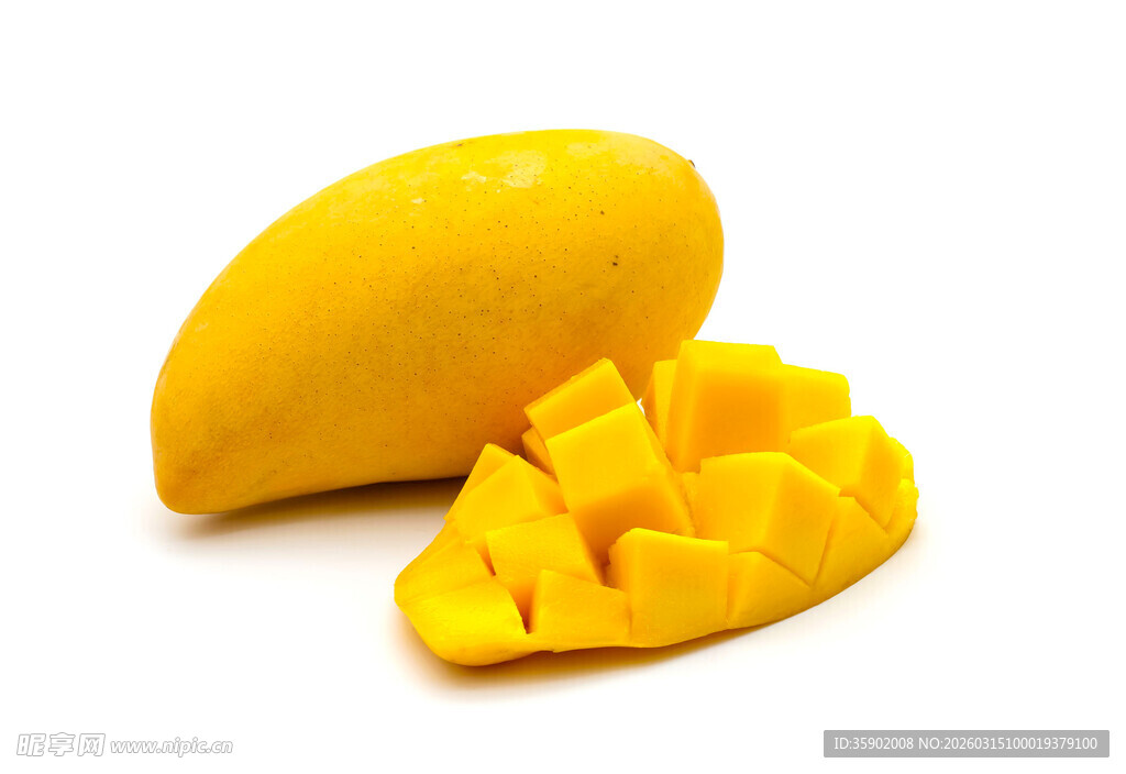 新鲜切块芒果展示