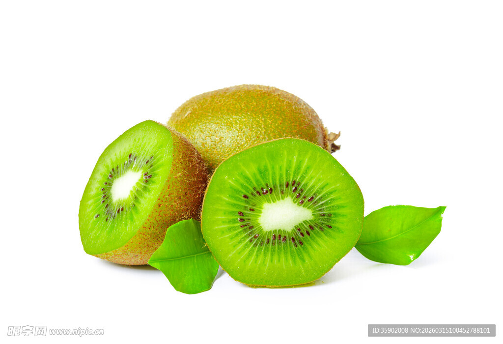 新鲜猕猴桃翠绿诱人