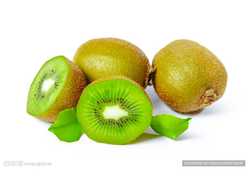 新鲜猕猴桃果肉翠绿诱人